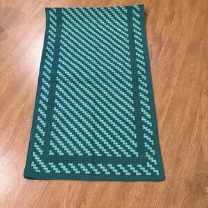 Robinson Golluber Geometric Patterned Green Lightweight Scarf Chic Preppy